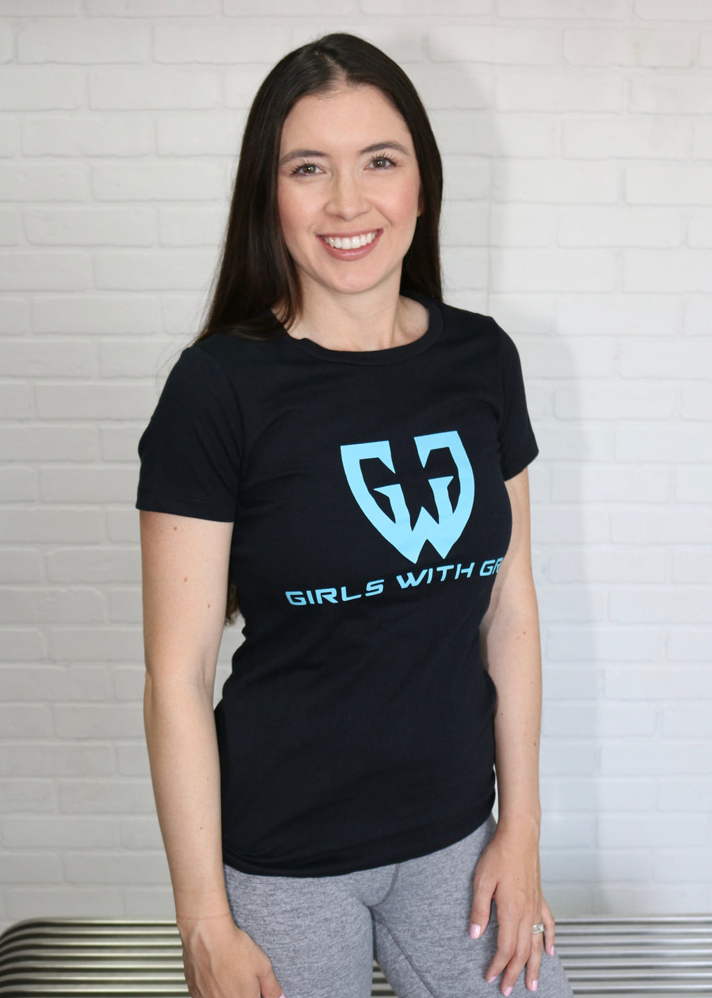 Womens Short Sleeve T-shirt Teal Logo