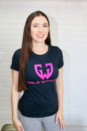 Womens Short Sleeve T-shirt Pink Logo